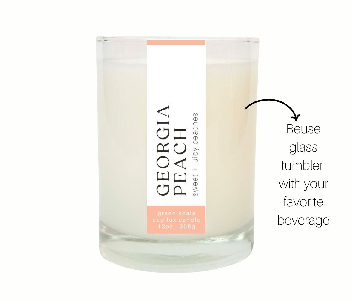 Green Koala Organic Georgia Peach Eco-Luxury Candle Glass Jar