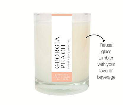 Green Koala Organic Georgia Peach Eco-Luxury Candle Glass Jar