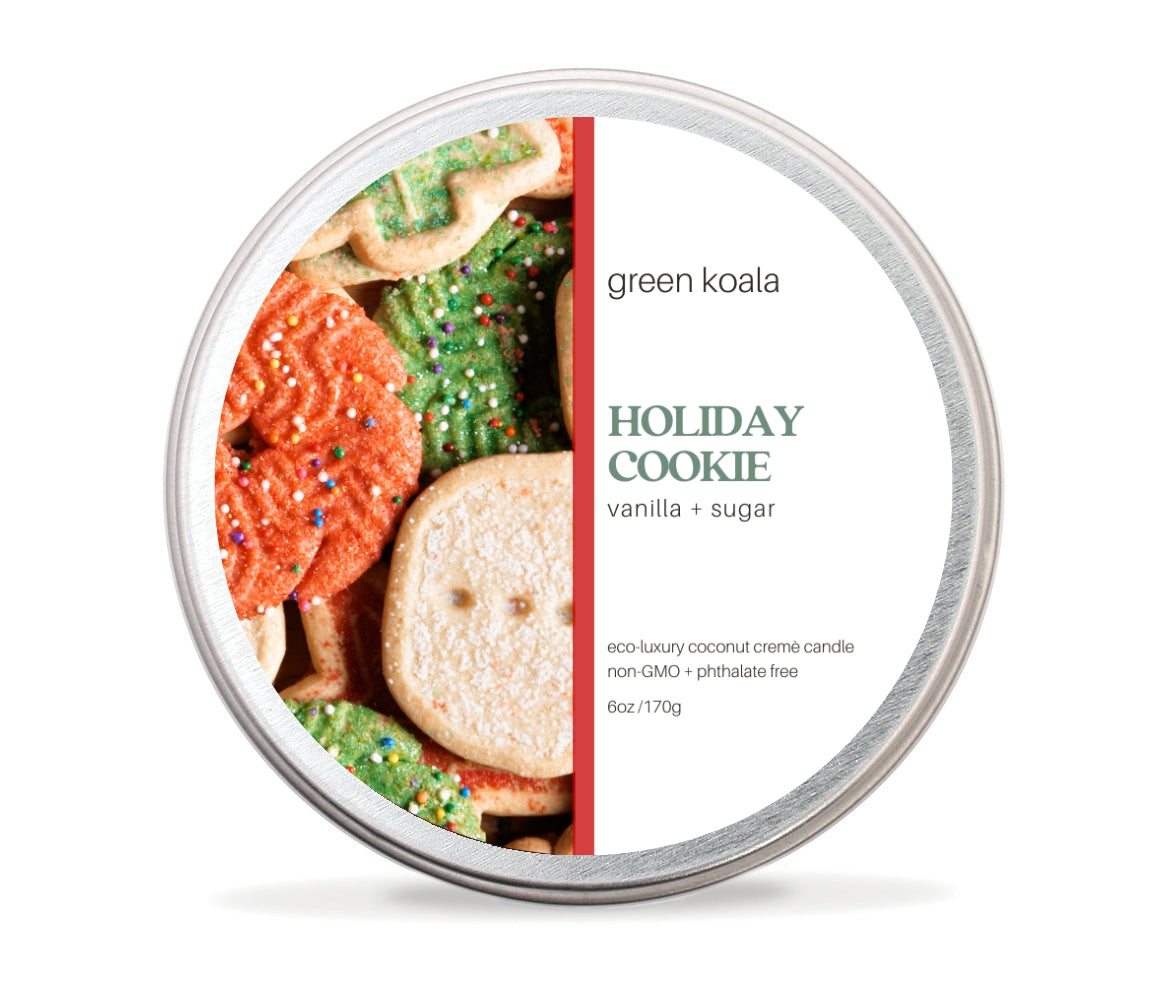 Holiday Cookie Non-Toxic 6 oz Candle Tin by Green Koala