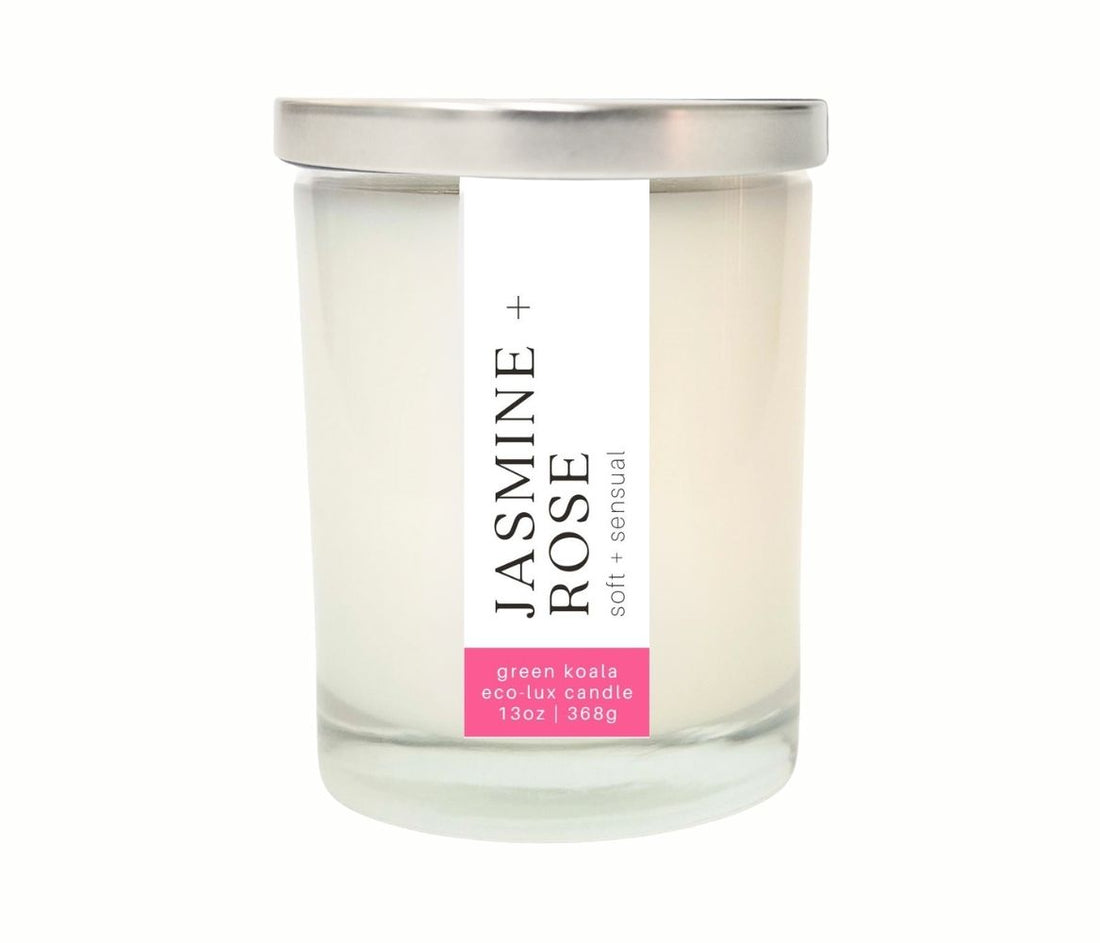 13oz Jasmine &amp; Rose Eco-Luxury Candle with silver lid