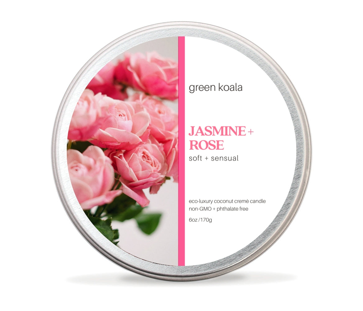 Jasmine &amp; Rose Non-Toxic 6 oz Candle Tin by Green Koala