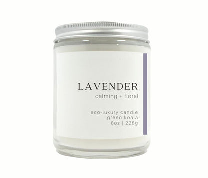 Relax your mind and soothe your nerves with the calming blend of lavender in an 8oz eco-luxury candle