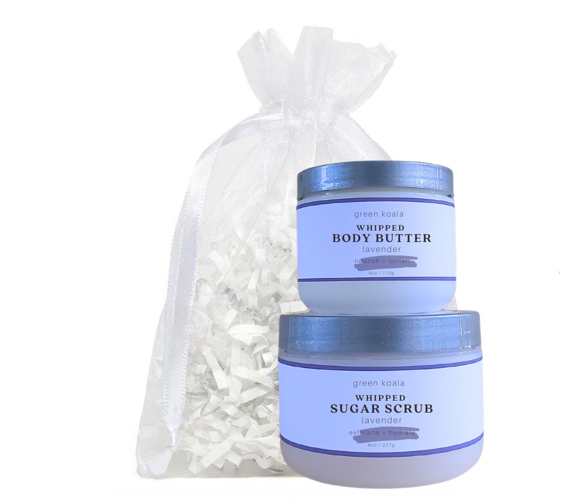Green Koala Organic Lavender Sugar Body Scrub and Body Butter Set