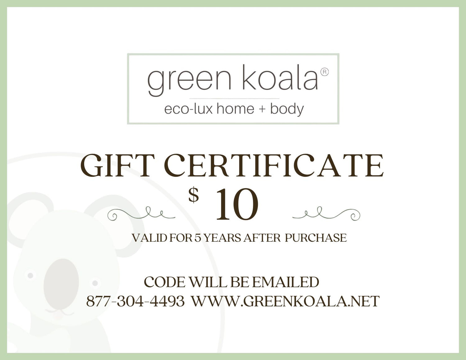 E-GIFT CERTIFCATE FOR $10