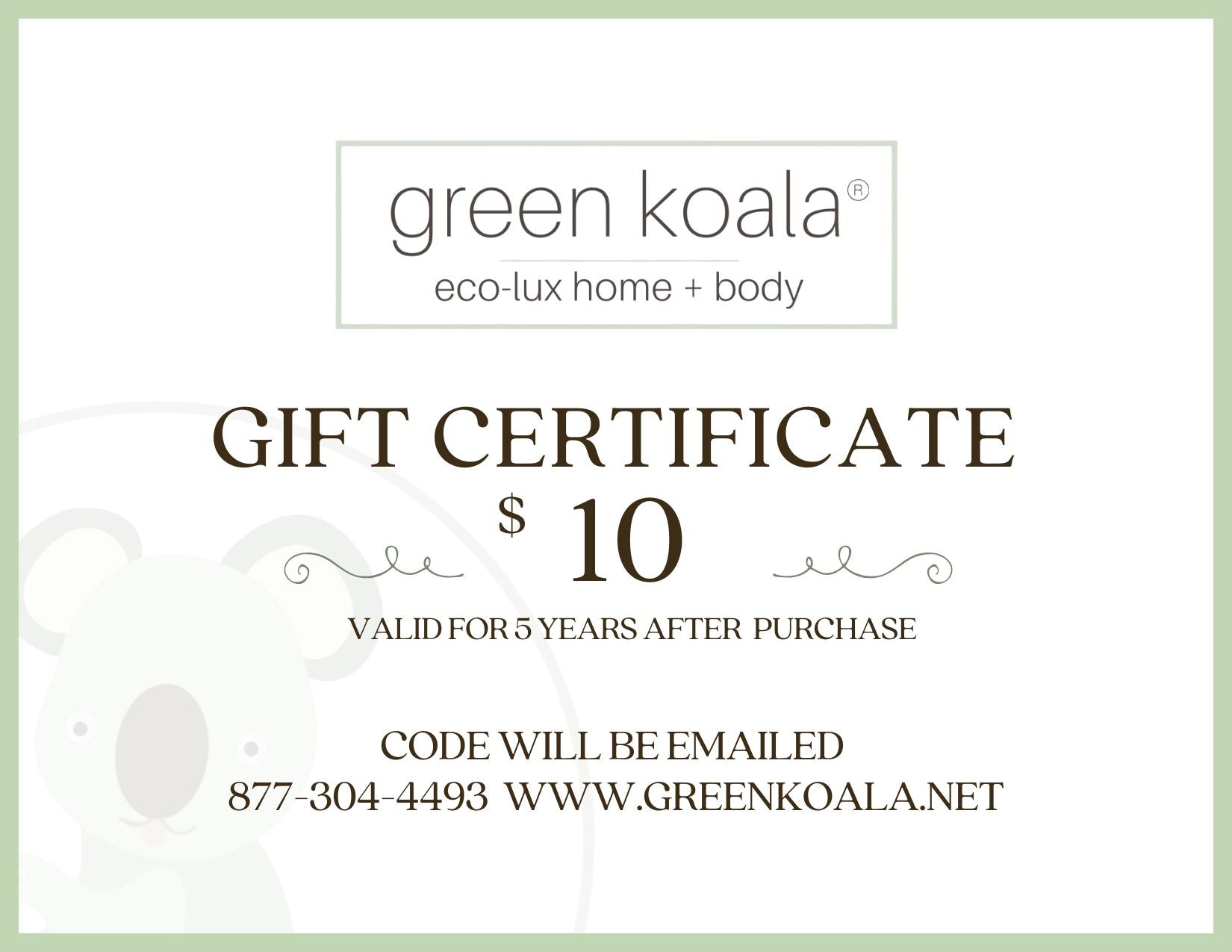 E-GIFT CERTIFCATE FOR $10