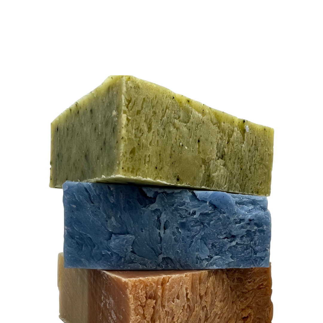 Stack of Green Koala's non-toxic & organic handcut soap bars