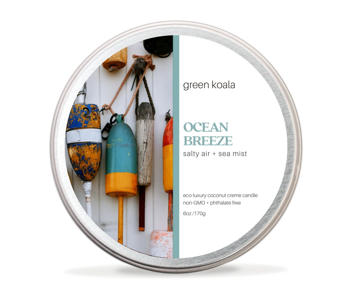 Ocean Breeze Non-Toxic 6 oz Candle Tin by Green Koala