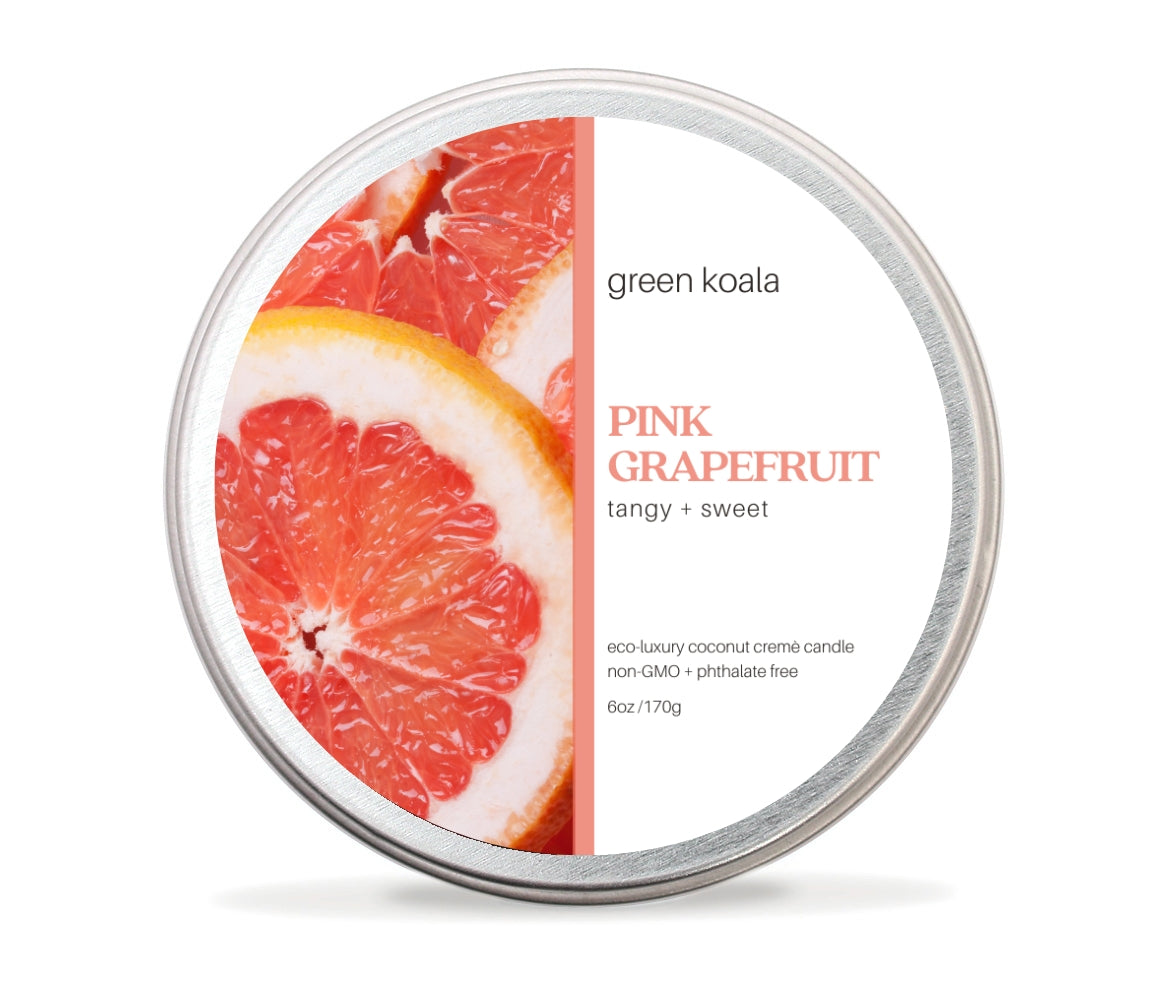 Pink Grapefruit Non-Toxic 6 oz Candle Tin by Green Koala