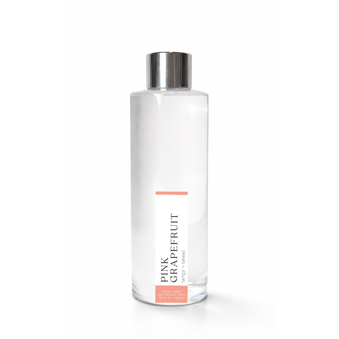 Clear bottle with silver cap labeled &