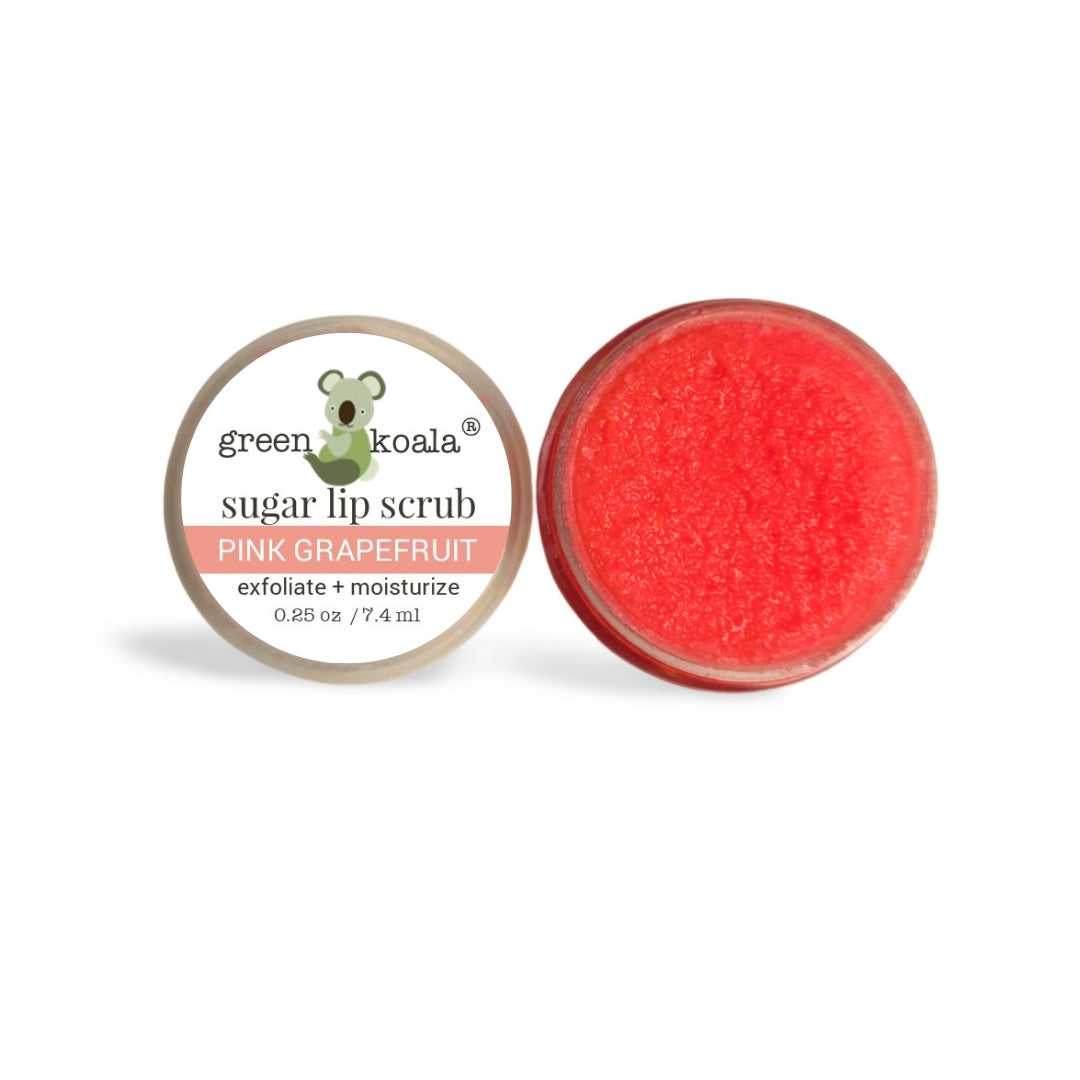 Green Koala Organic Pink Grapefruit Lip Sugar Scrub in jar