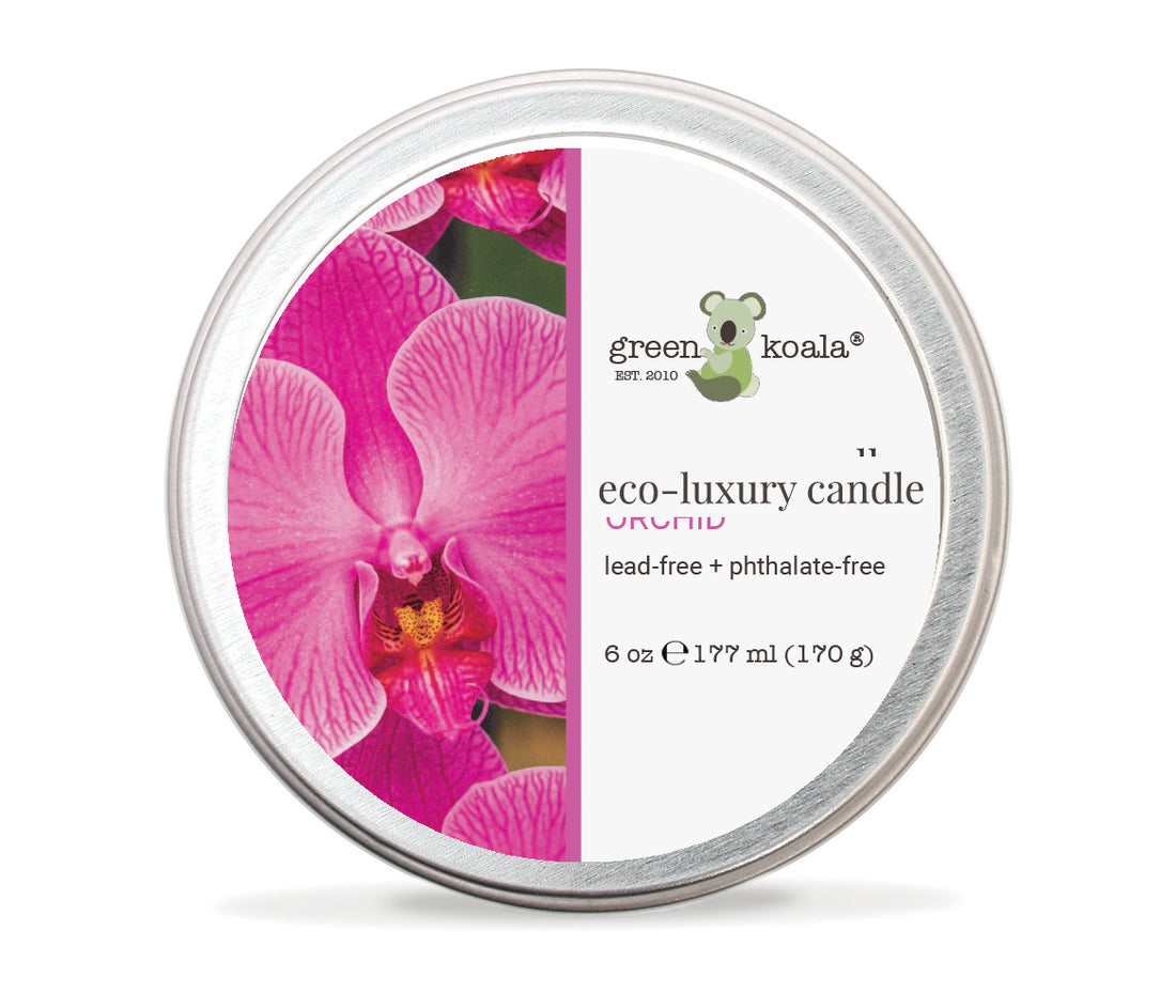 6oz Green Koala Organic Pink Orchid Zero Waste Eco-Luxury Tin Candle