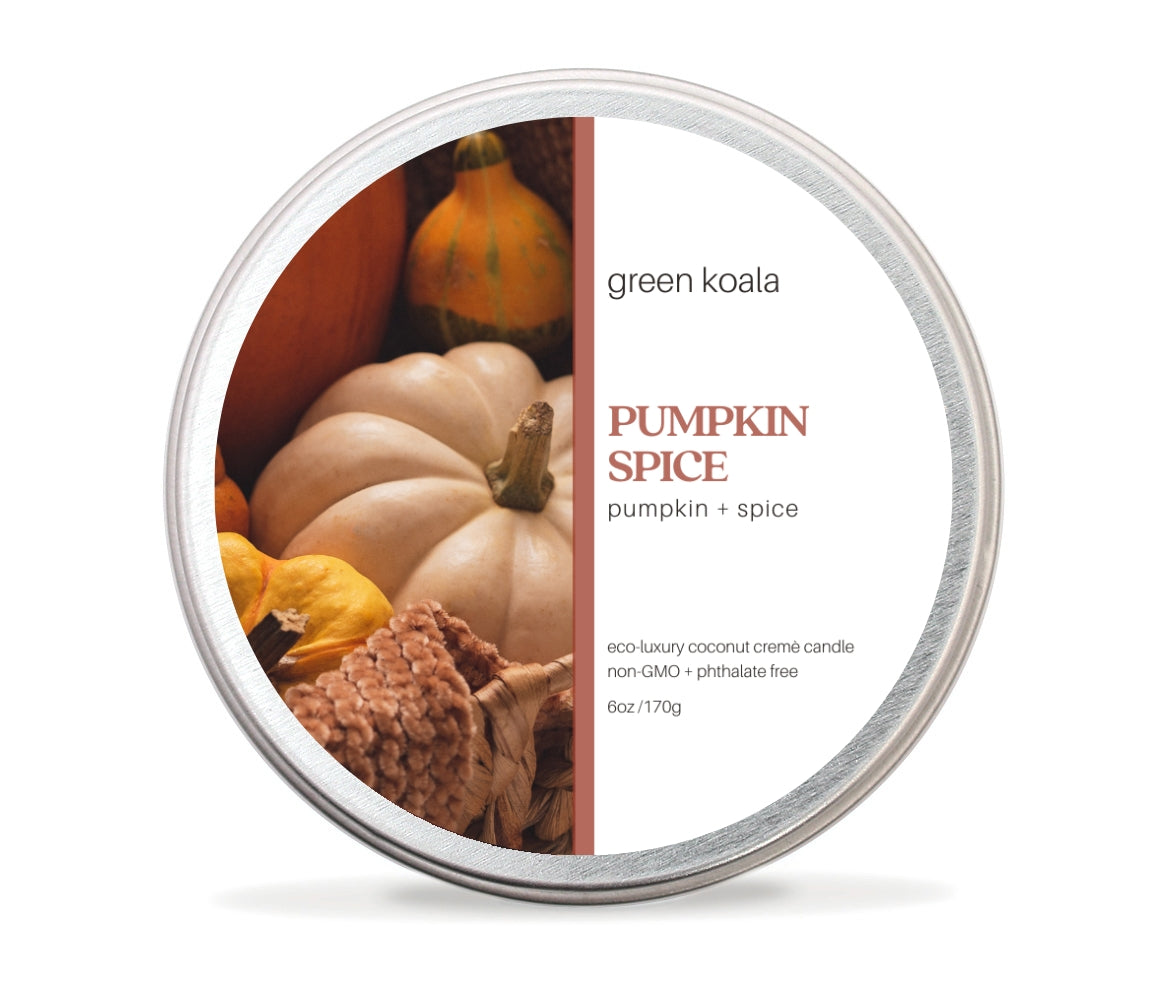 Pumpkin Spice Non-Toxic 6 oz Candle Tin by Green Koala