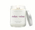Relax + Wine 8oz candle with silver lid