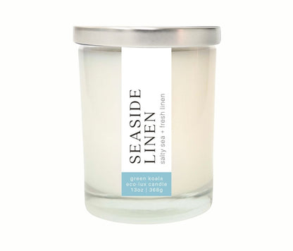 Green Koala Organic Seaside Eco-Luxury 13oz Candle Glass Jar With Lid