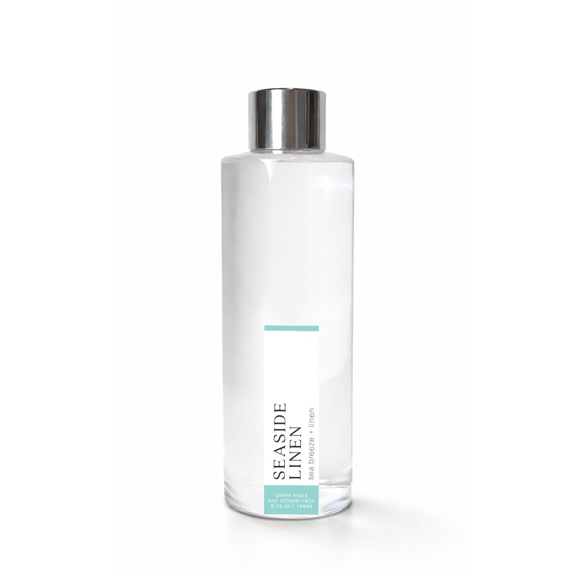 Clear bottle with silver cap labeled &