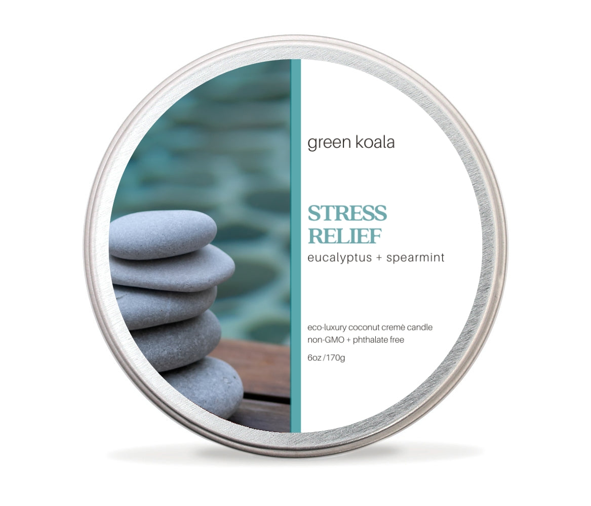 Stress Relief Non-Toxic 6 oz Candle Tin by Green Koala