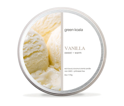 Vanilla Non-Toxic 6 oz Candle Tin by Green Koala