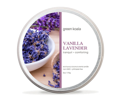 Vanilla Lavender Non-Toxic 6 oz Candle Tin by Green Koala