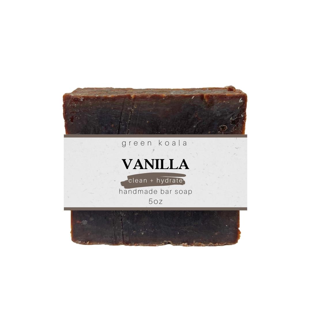 5oz Green Koala organic vanilla scented bar soap.