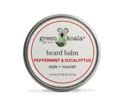Organic grooming beard balm in peppermint and eucalyptus
