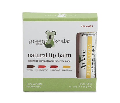 Green Koala Organic 4-Pack Assorted Organic Lip Balm
