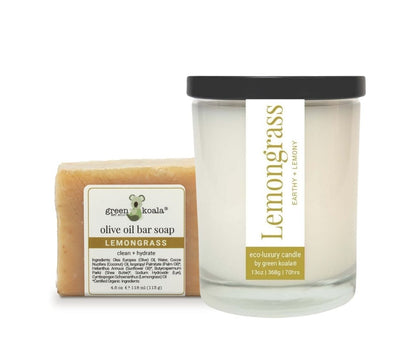 Green Koala Organic Lemongrass Candle &amp;amp; Soap Gift Set
