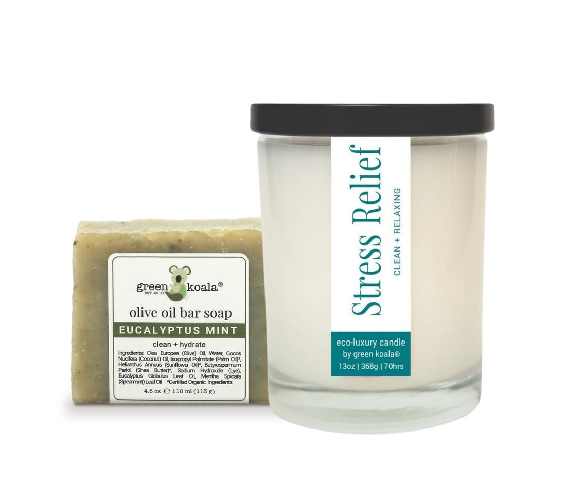 Green Koala Organic Stress Relief Candle &amp;amp; Soap Gift Set