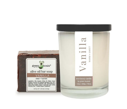 Green Koala Organic Vanilla Candle &amp;amp; Soap Gift Set
